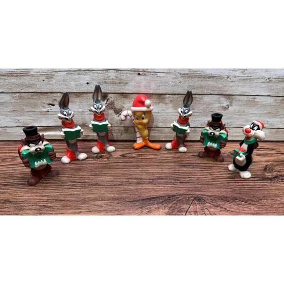 Vintage 1997 Warner Brothers Looney Tunes Christmas Tree Light Covers HD42 - Picture 1 of 9